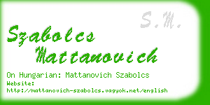 szabolcs mattanovich business card